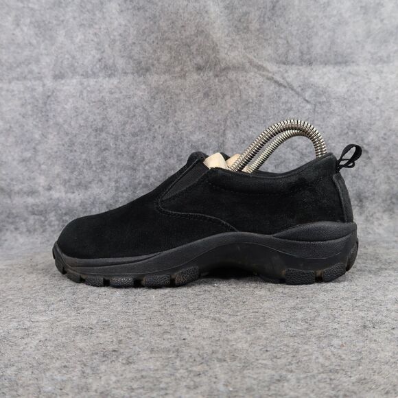 Lands End Shoes Womens 5 Slip On Moc Clog Black Leather Comfort Casual Active - Picture 4 of 12